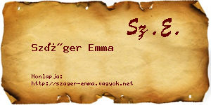 Száger Emma névjegykártya
